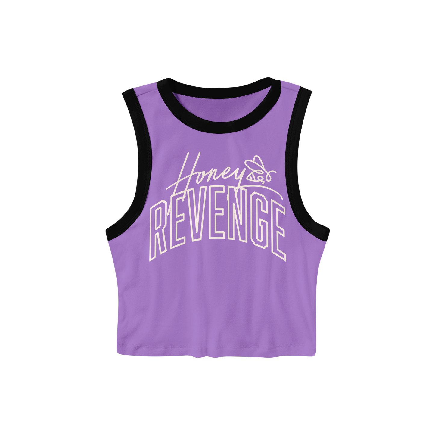 honey revenge Logo Purple/Black Cropped Ringer Tank Top