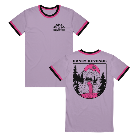 Waterfall Pink/Black tee front and back