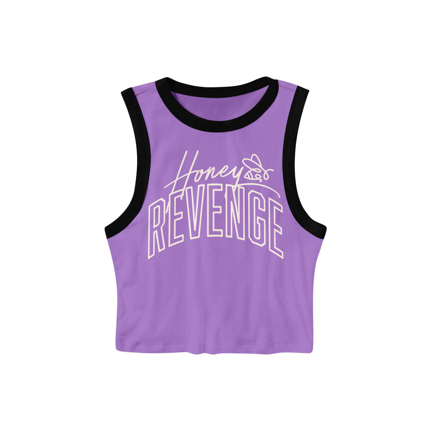 honey revenge Logo Purple/Black Cropped Ringer Tank Top