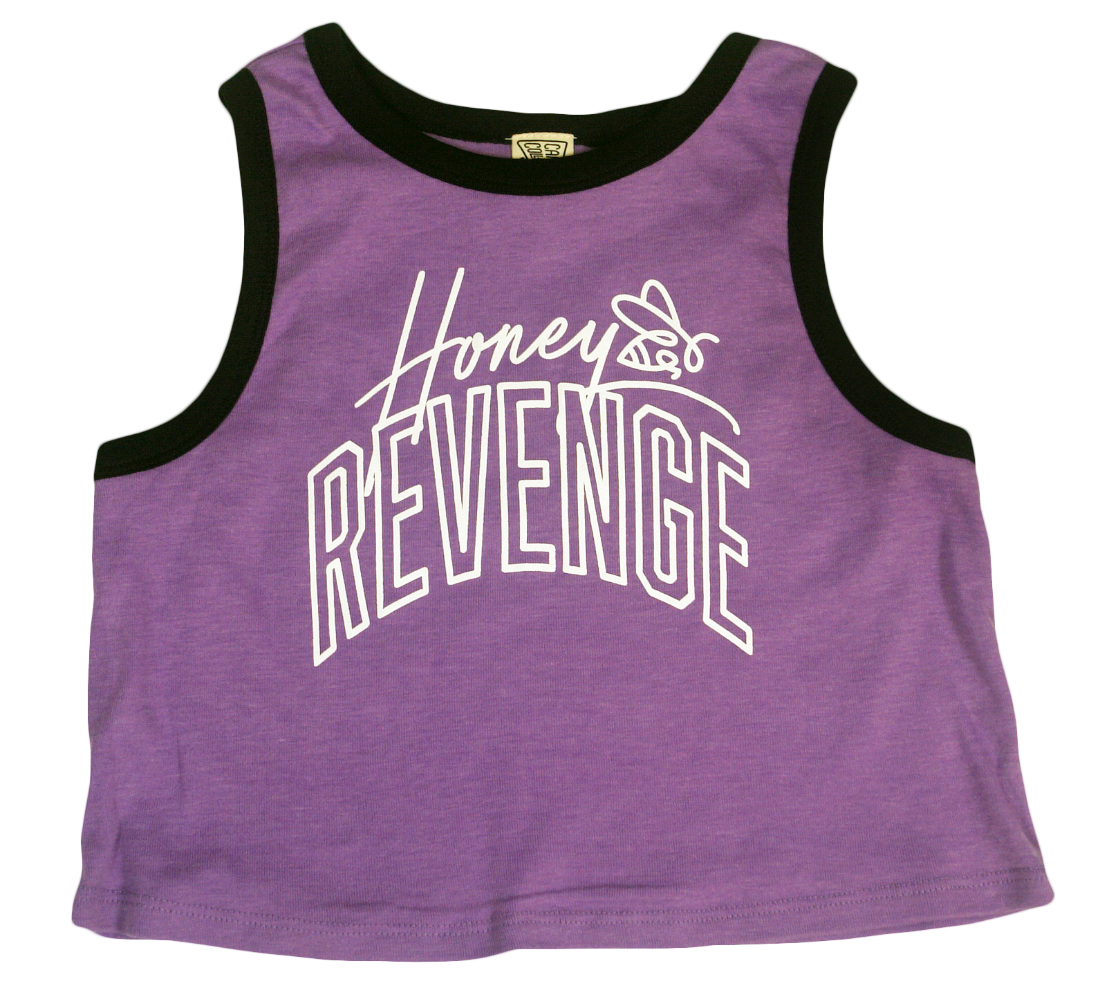 honey revenge Logo Purple/Black Cropped Ringer Tank Topp